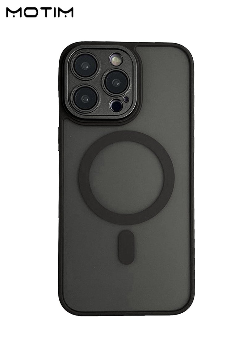 iPhone 16 Pro/16 Pro Max Magnetic Case, Clear Frosted Hard Back Cover, Anti-Drop Shockproof, Camera Lens Protection Cover, Anti-Fingerprint, Slim Protective Case for iPhone 16 Pro/16 Pro Max