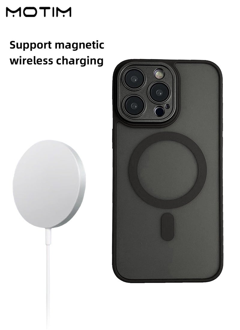 iPhone 16 Pro/16 Pro Max Magnetic Case, Clear Frosted Hard Back Cover, Anti-Drop Shockproof, Camera Lens Protection Cover, Anti-Fingerprint, Slim Protective Case for iPhone 16 Pro/16 Pro Max