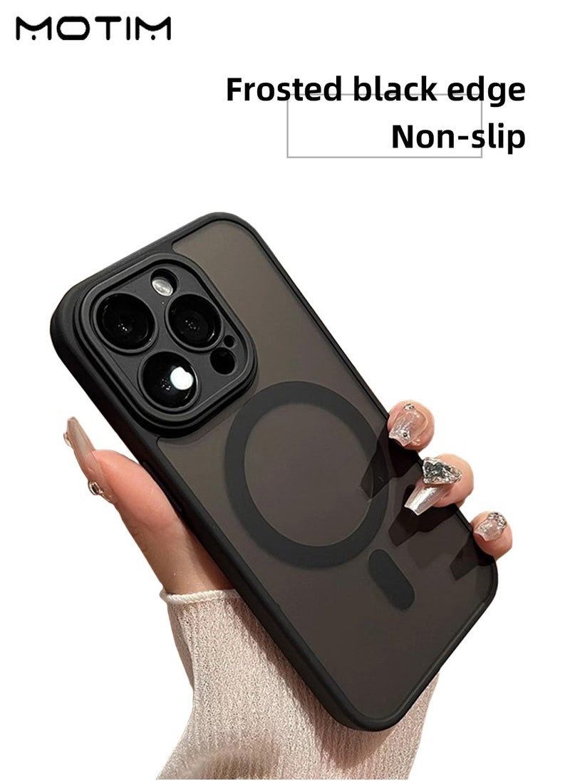 iPhone 16 Pro/16 Pro Max Magnetic Case, Clear Frosted Hard Back Cover, Anti-Drop Shockproof, Camera Lens Protection Cover, Anti-Fingerprint, Slim Protective Case for iPhone 16 Pro/16 Pro Max
