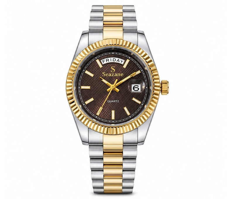 A classic men's wristwatch from the Seazone brand, with a design inspired by luxury watches.
