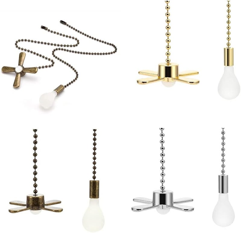 4 Piece Ceiling Fan Pull Chain Switch Replacement Kit With Zipper Extender - Image 1