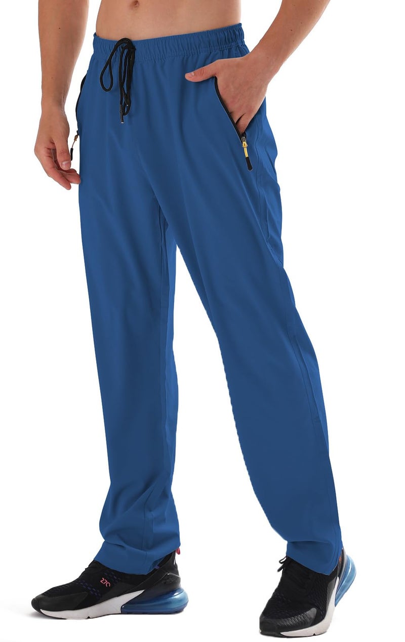 AIRIKE Mens Sweatpants with Pockets Quick Dry Water Resistant Polyester Lightweight Outdoor Athletic Workout Sports Pants Royal Blue - Image 1