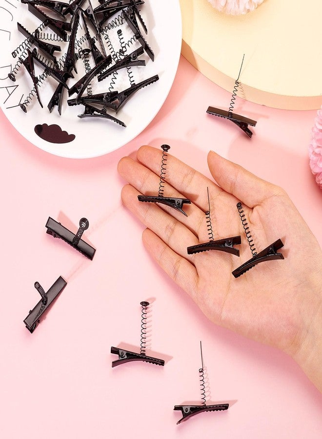 BB Beadthoven Beadthoven 30pcs Spring Alligator Hair Clips, Sprout Hair Clips Christmas Hair Accessories Black Flat Alligator Duck Bill Hair Barrettes Styling Hairpins for School Home Party Props - Image 4