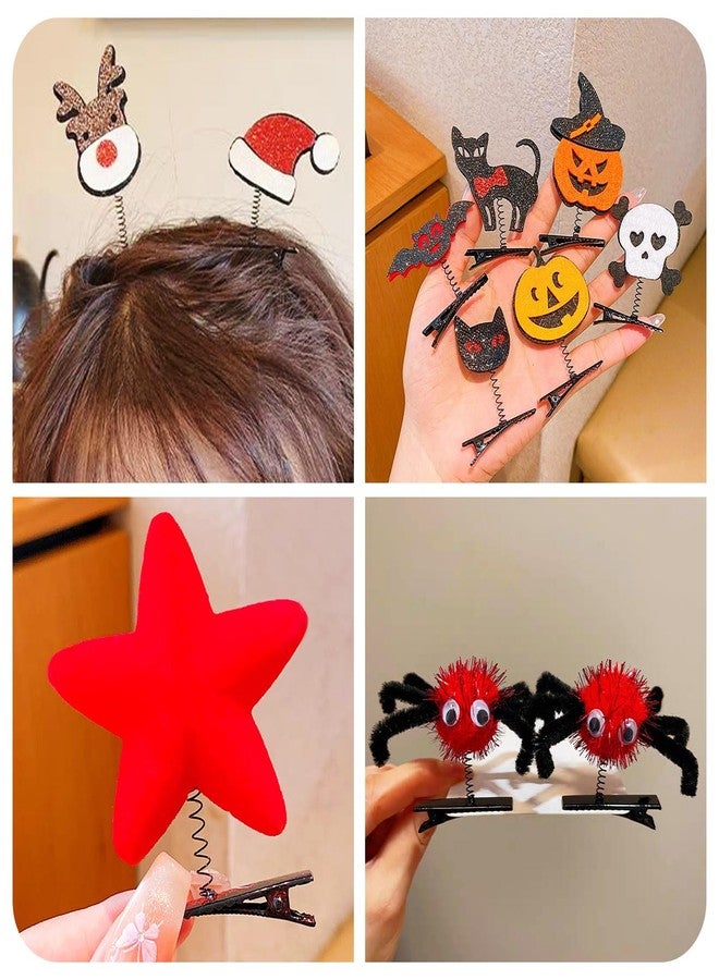 BB Beadthoven Beadthoven 30pcs Spring Alligator Hair Clips, Sprout Hair Clips Christmas Hair Accessories Black Flat Alligator Duck Bill Hair Barrettes Styling Hairpins for School Home Party Props - Image 2