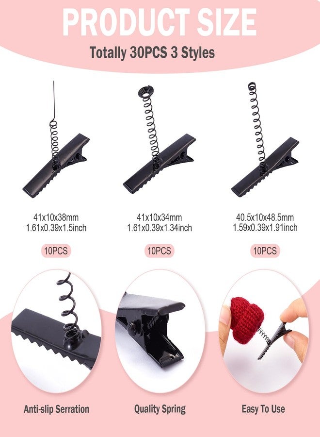 BB Beadthoven Beadthoven 30pcs Spring Alligator Hair Clips, Sprout Hair Clips Christmas Hair Accessories Black Flat Alligator Duck Bill Hair Barrettes Styling Hairpins for School Home Party Props - Image 3