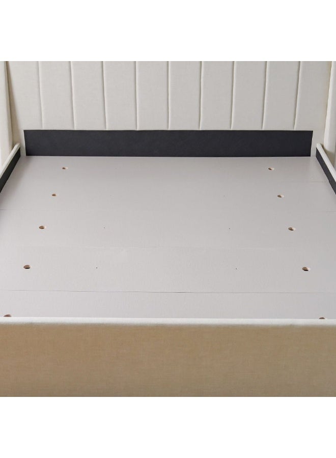 Supreme Benz 180x200 Upholstered King Bed | Modern Design Wooden Double Bed Frame Furniture | Comfortable Bed (Mattress Not Included) L215.5xW202xH111cm-Beige - Image 3