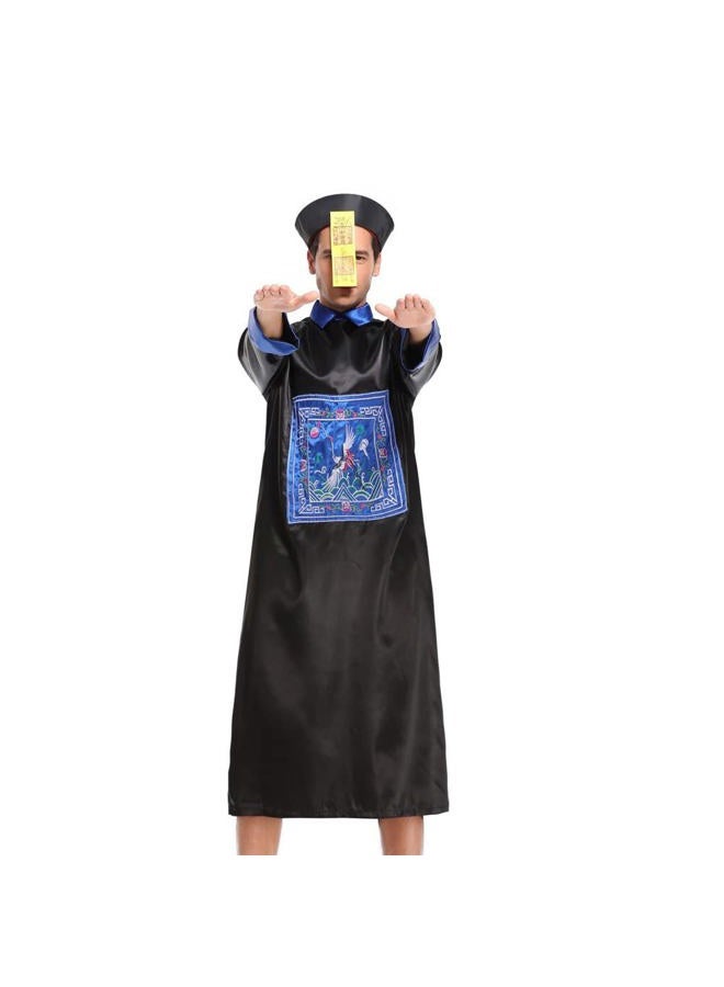 STIOEDYUAN Halloween Dress Up Horror Cosplay Zombie Skirt Chinese Costume Living Dead Monster Themed Parties Role Play (Black, XL) - Image 2