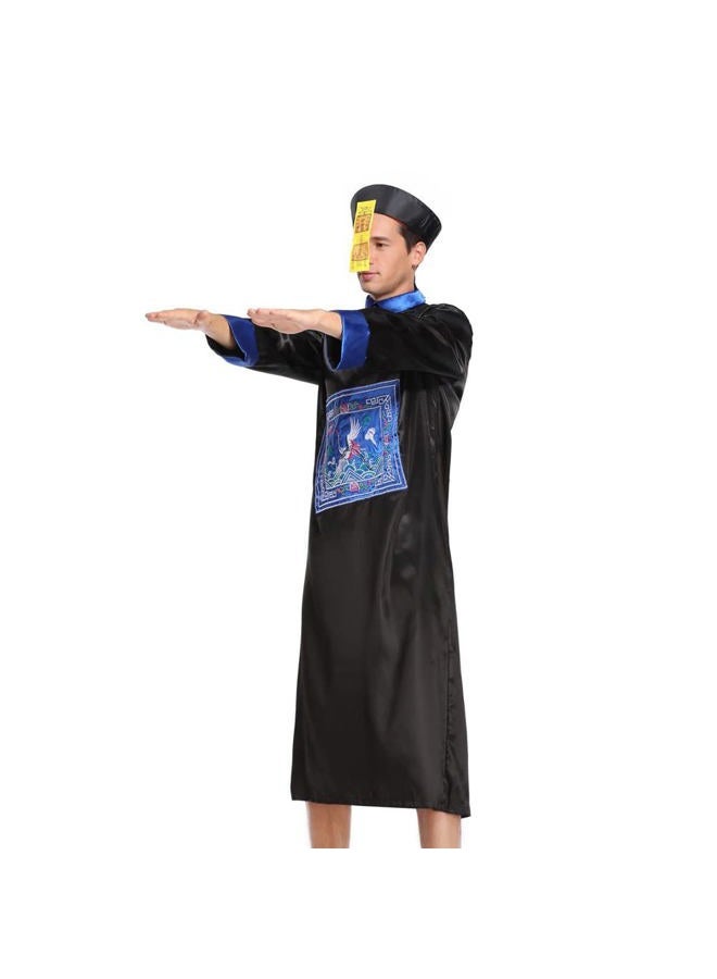 STIOEDYUAN Halloween Dress Up Horror Cosplay Zombie Skirt Chinese Costume Living Dead Monster Themed Parties Role Play (Black, XL) - Image 3
