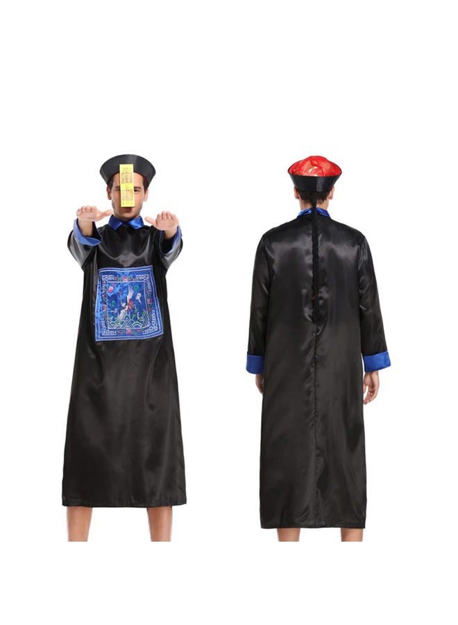 STIOEDYUAN Halloween Dress Up Horror Cosplay Zombie Skirt Chinese Costume Living Dead Monster Themed Parties Role Play (Black, XL) - Image 1