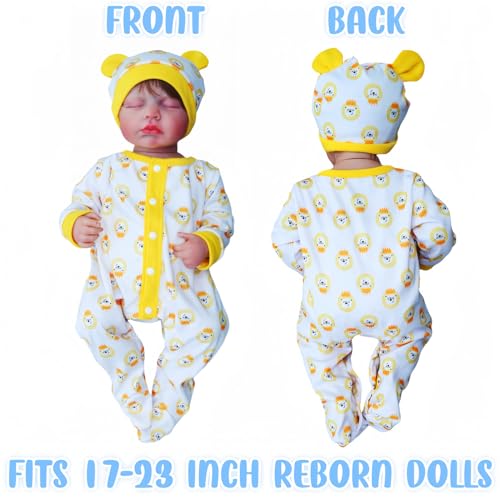 OYESY Reborn Baby Doll Clothes for 1723 Inch Baby Dolls Baby Doll Clothes Outfit Accessories fit 1723 Inch Baby Doll Baby ClothingLittle Lion 6pcs Set - Image 5