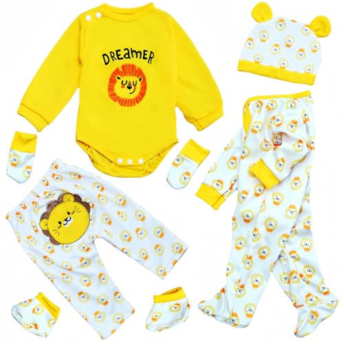 OYESY Reborn Baby Doll Clothes for 1723 Inch Baby Dolls Baby Doll Clothes Outfit Accessories fit 1723 Inch Baby Doll Baby ClothingLittle Lion 6pcs Set - Image 1