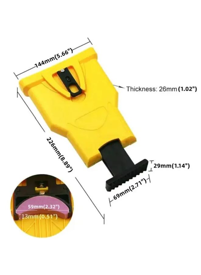 5pcs Chainsaw Teeth Sharpener Set Yellow Durable Plastic Bar Mount Chain Sharpener Tool Fast Grinding Easy Use For Outdoor Power Tools Chainsaw Maintenance - Image 3