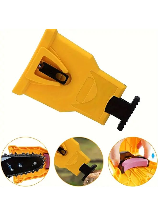 5pcs Chainsaw Teeth Sharpener Set Yellow Durable Plastic Bar Mount Chain Sharpener Tool Fast Grinding Easy Use For Outdoor Power Tools Chainsaw Maintenance - Image 2