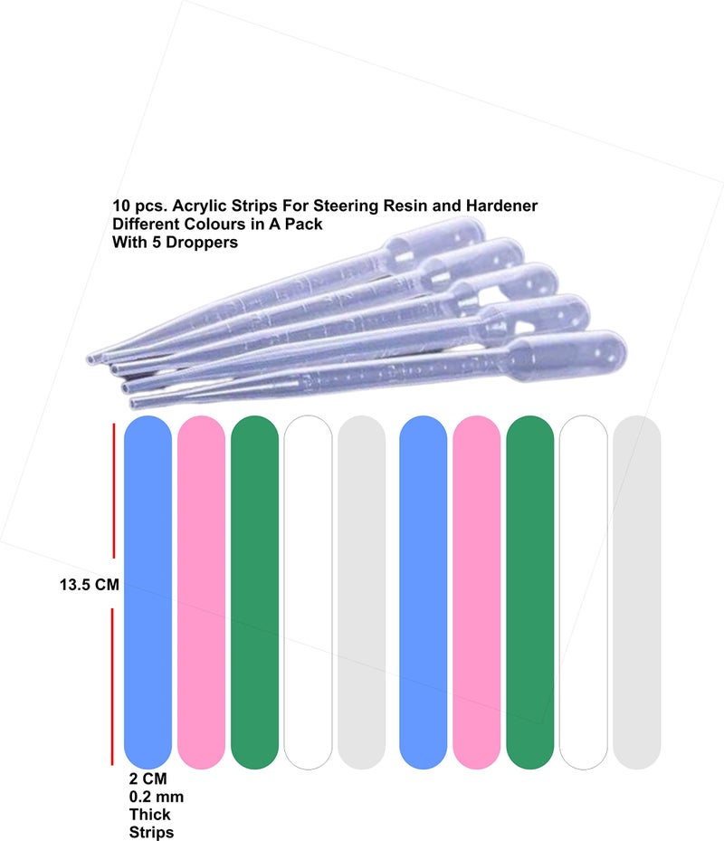 IMPRINT Resin Mixing Strips/Sticks 10 Nos and Dropper 5 Nos with Measuring Marks - Image 2