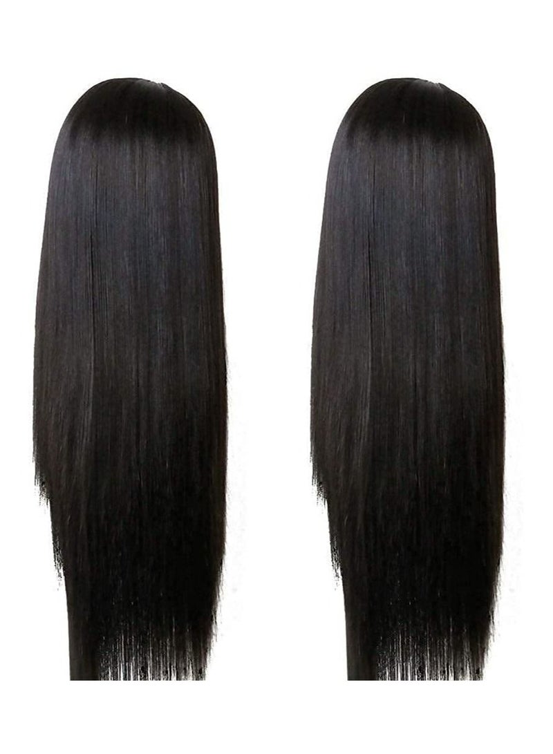 إستيل شعر مستعار ريمي طويل مستقيم من Estelle شعر مستعار أسود طبيعي مقاوم للحرارة شعر كامل شعر مستعار مع الانفجارات شعر مستعار للحفلات التأثيرية للنساء الموضة - Image 5