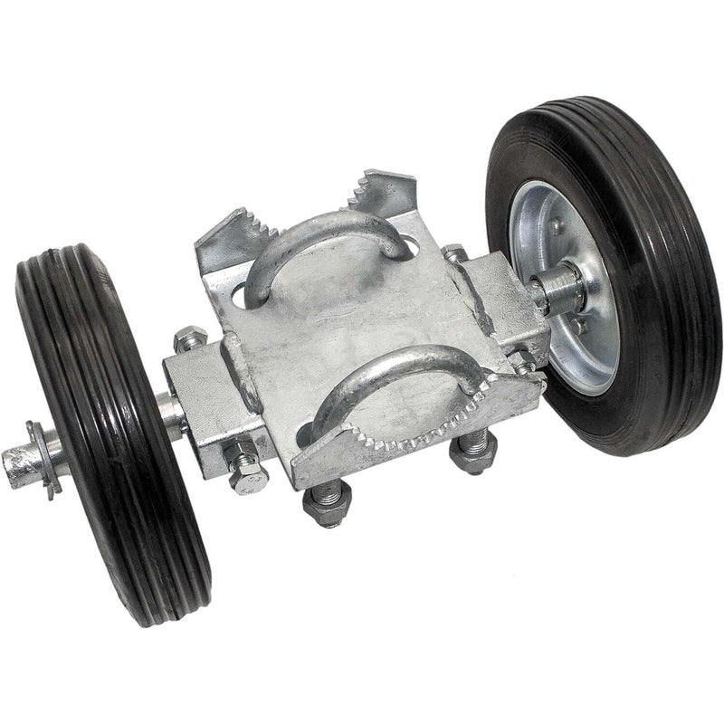 Jake Sales Rolling GATE 6"" Wheel Carrier: for Chain Link Fence Rolling/Sliding Gates - Gate Wheel Rut Runner - 2 Rubber Wheels (axle is 7"" from Wheel to Wheel) - Image 1
