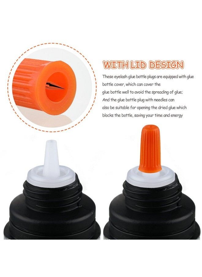 Maitys - 44 Pieces Eyelash Glue Replacement Eyelash Glue Bottle Nozzle Caps Lash Bottle Plug Mouth Tips Eyelash Glue Bottle Plug Glue Bottle Pins Blocking Needle For Home Salon Eyelash Extensions Tools - Image 1