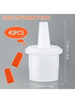 Maitys 44 Pieces Eyelash Glue Replacement Eyelash Glue Bottle Nozzle Caps Lash Bottle Plug Mouth Tips Eyelash Glue Bottle Plug Glue Bottle Pins Blocking Needle For Home Salon Eyelash Extensions Tools  - Image 3