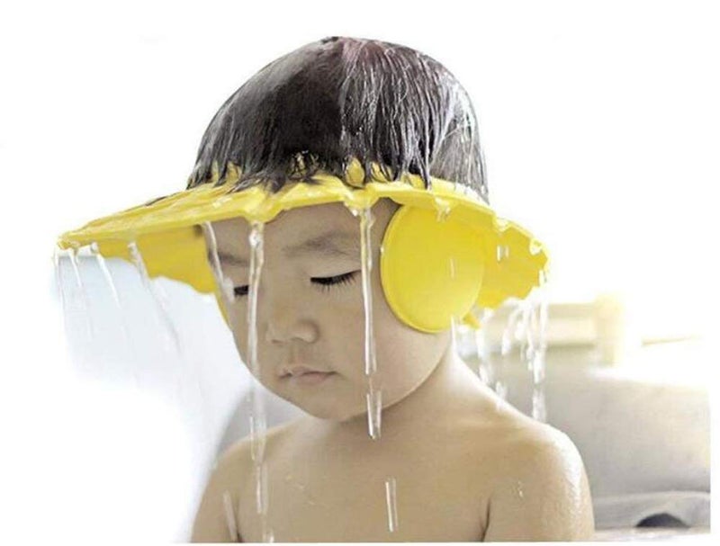 Happyupcity 3PCS Baby Bath Shower Shampoo Cap Adjustable Bathing Protection Cap Soft Waterproof Ear Protection Ear Eye Protection Hat Wash Hair Shield Visor Cap for Baby Kids Children (Style A) - Image 4