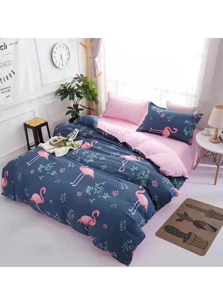 Bedsheets Ultra Soft Light Weight Durable Fitted Bedsheet with 2 Pillow Case and Duvet Cover Soft Bedding Set. Cotton Bed sheet Set. Single Size 160x210cm