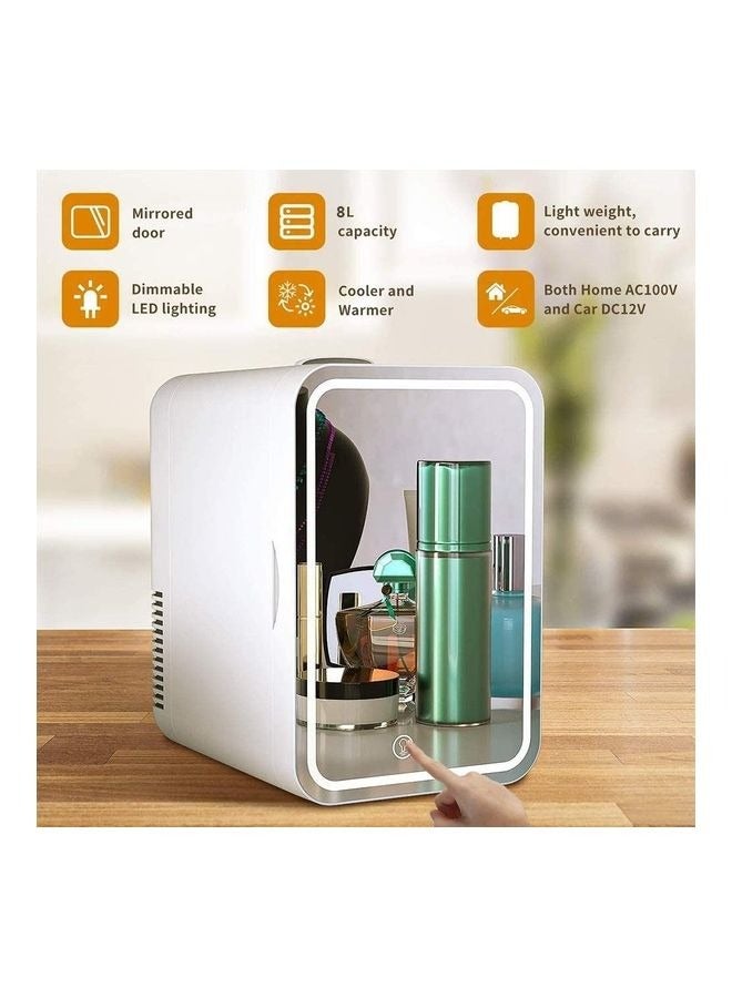 PRIMO PLUS Mini Makeup Fridge, 8L Portable Cosmetic Refrigerator, Glass Panel And Led Lighting, Cooler/Warmer Freezer, Used for Beauty Skin Care in Home, Car-PR628 - Image 3