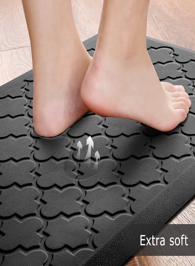 SoftDuo Kitchen Mat [2 PCS] Cushioned Anti-Fatigue Floor Mat, Waterproof Non-Skid Kitchen Mats and Rugs, Ergonomic Comfort Foam Kitchen Rugs, Standing Mat for Floor,Office, Sink(Black,17.3"x28"+17.3"x60") - Image 3