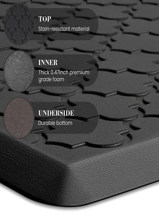 SoftDuo Kitchen Mat [2 PCS] Cushioned Anti-Fatigue Floor Mat, Waterproof Non-Skid Kitchen Mats and Rugs, Ergonomic Comfort Foam Kitchen Rugs, Standing Mat for Floor,Office, Sink(Black,17.3"x28"+17.3"x60") - Image 5