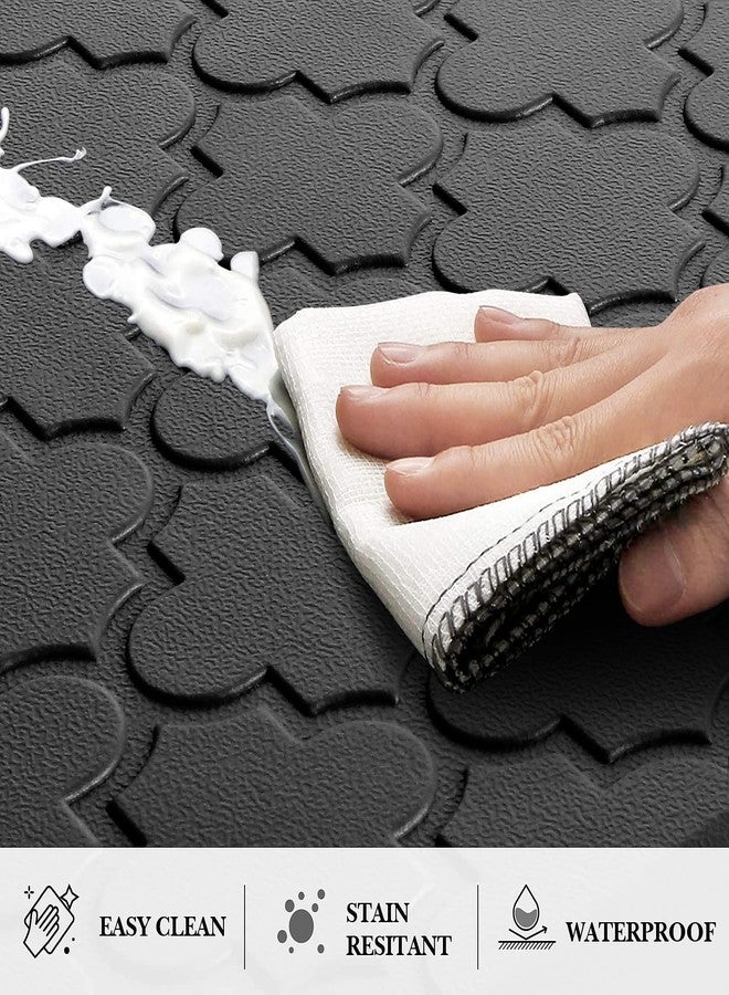 SoftDuo Kitchen Mat [2 PCS] Cushioned Anti-Fatigue Floor Mat, Waterproof Non-Skid Kitchen Mats and Rugs, Ergonomic Comfort Foam Kitchen Rugs, Standing Mat for Floor,Office, Sink(Black,17.3"x28"+17.3"x60") - Image 4