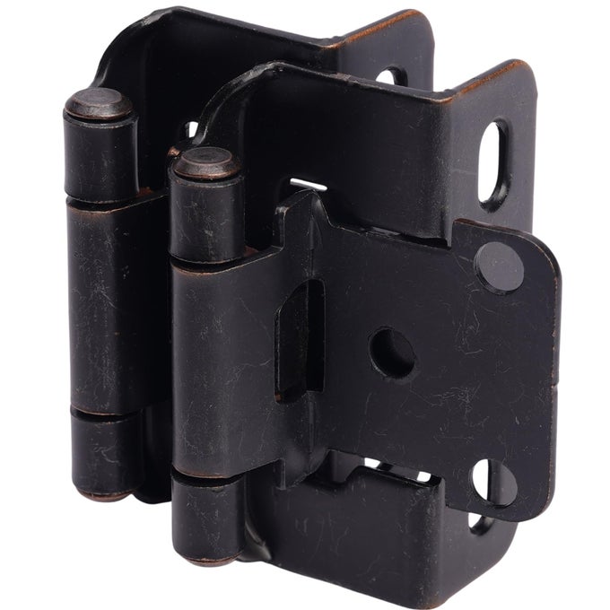 10 PACK OIL RUBBED BRONZE CABINET HINGES FOR CABINET DOORS 5 PAIRS 12 OVERLAY SEMIWRAP SELFCLOSING FACE FRAME HINGES FOR CUPBOARD KITCHEN DOORS WQUIET BUMPERS