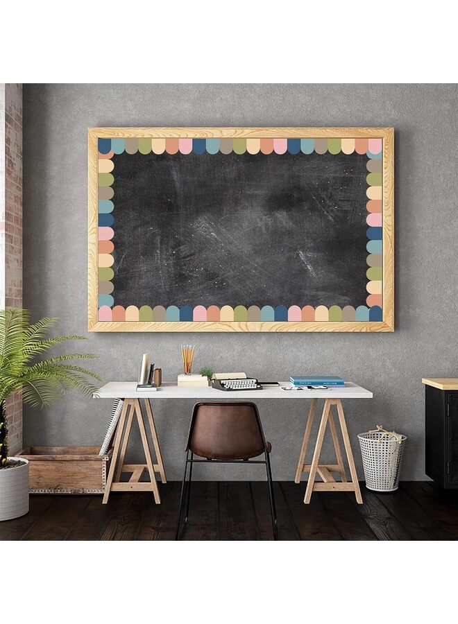 متجر وايت، 4 قطع من حدود لوحة إعلانات بوهو، ملصقات حدود ملونة للفصول الدراسية، حدود بوهو، لوحة إعلانات، حدود صدفية، ذاتية اللصق للمدرسة، سبورة، سبورة، مكتب - Image 5