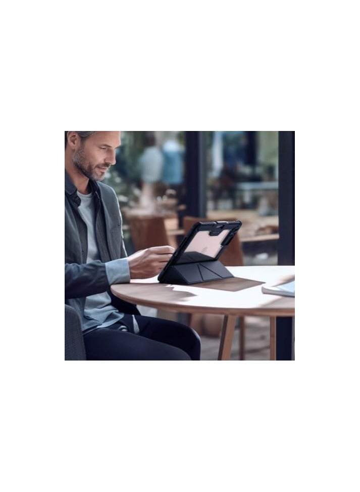 Nillkin Nillkin Bumper Pro PU Leather Case Designed For Apple iPad Air 13 2024/Pro 12.9 2020/2021/2022, Pen Holder/Shockproof Cover/Multi Angle Folding Style/Rear Camera Slide Cover - Blue - Image 5