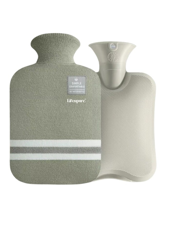 Lifenpure Lifenpure™ Hot Water Bag 2 Liter with Knit Cover Green  - Image 1