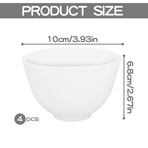 FERCAISH White Diy Face Mask Mixing Bowl Microwavable Silicone Facial Mud Bowl Cosmetic Beauty Tool for Home Salon4Pcs - Image 3