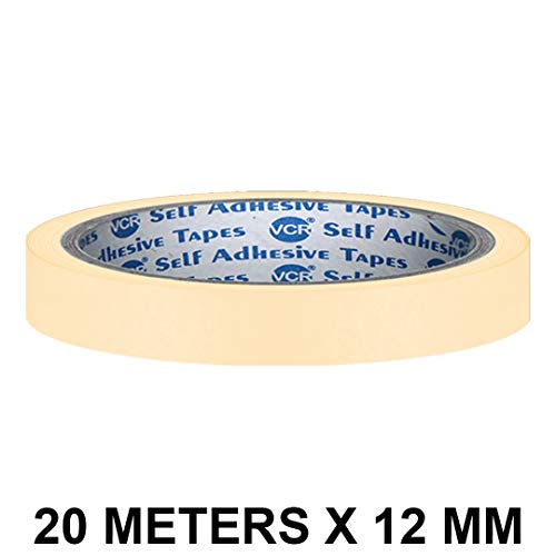 VCR Masking Tape - 20 Meters in Length 12mm / 0.5" Width - 1 Roll Per Pack - Easy Tear Tape, Best for Carpenter, Labelling, Painting and leaves no residue after a peel. - Image 2