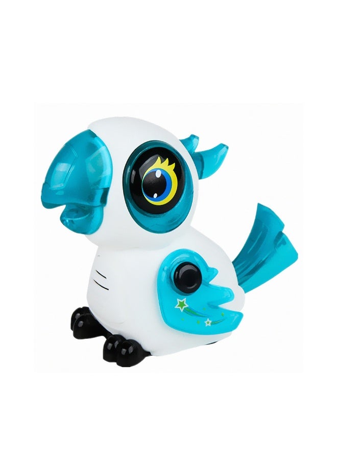 Soofam Innovative Parrot Induction Line Following Robot Toy, LED Light Education Interactive STEM Toy, Children Draw Black Lines to Track Automatically Toy (Blue) - Image 1