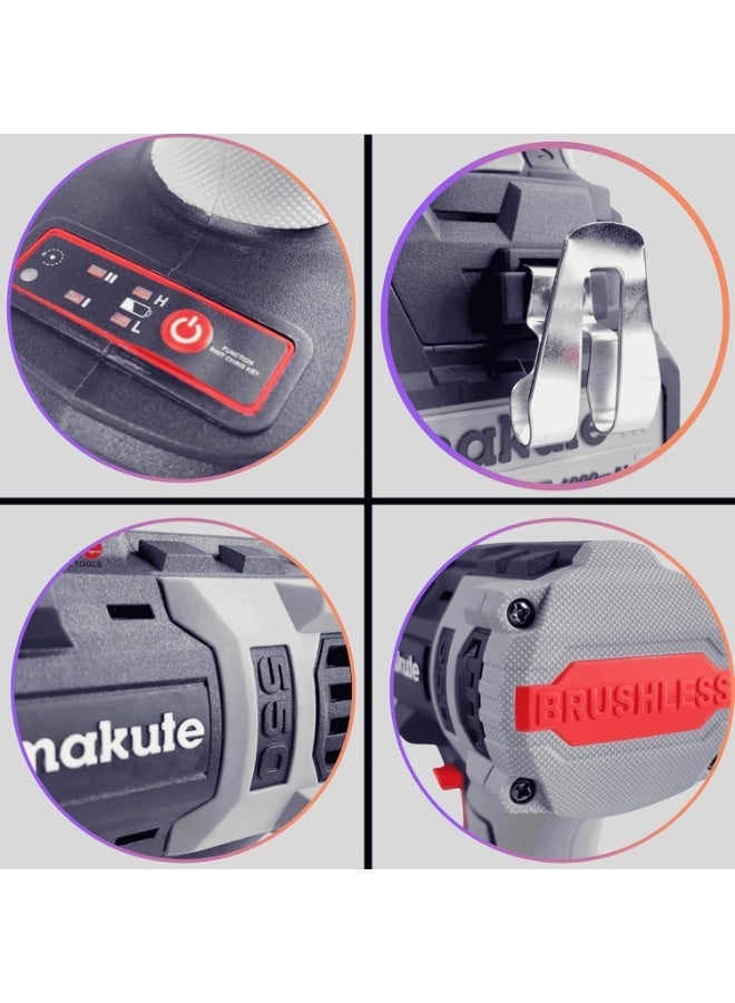 makute 20V Cordless Brushless Impact Wrench 550N.m with 2 x 4.0Ah Batteries & Fast Charger, Variable Speed 0-2600 RPM, Heavy Duty Electric Impact Gun for Automotive & Construction CCW121-550-2BL - Image 5