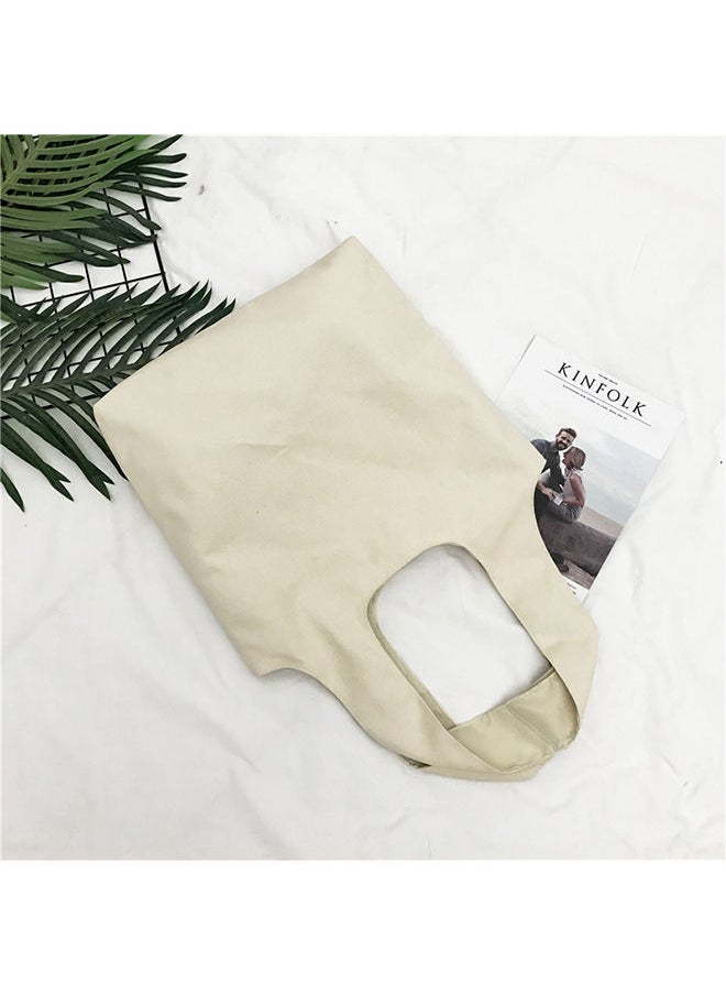 NIBEMINENT - Stitch Detail Canvas Shopper/Tote White - Image 1