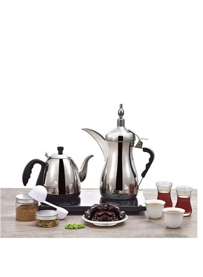 Dallah Al Khaleej Arabic Coffee and Tea Maker Set with a capacity of 1000 ml and a power of 1600 watts