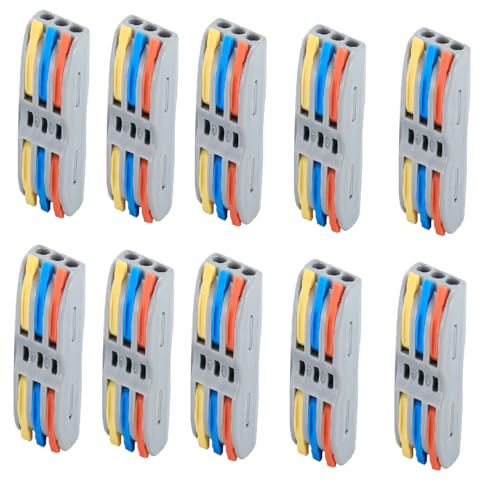 ZIVIK 3 in 3 Out Mini Compact Wire Connectors With Test Hole,10 Pcs Compact Lever Cable Nut Jointner, Universal Quick Wiring Cable Connection Push-in Conductor, Cable Conductor Clamp (10, 3 In 3 Out) - Image 3