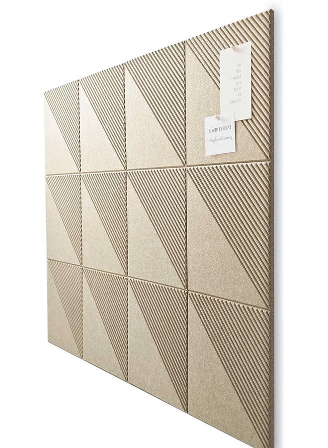 AkuDecor Large Cork Board for Walls 48"x 36", 12 Pack Felt Wall Tiles with Safe Removable Adhesive Tabs, Cork Board for Office,Pinboard Bulletin Board - Tan - Image 1