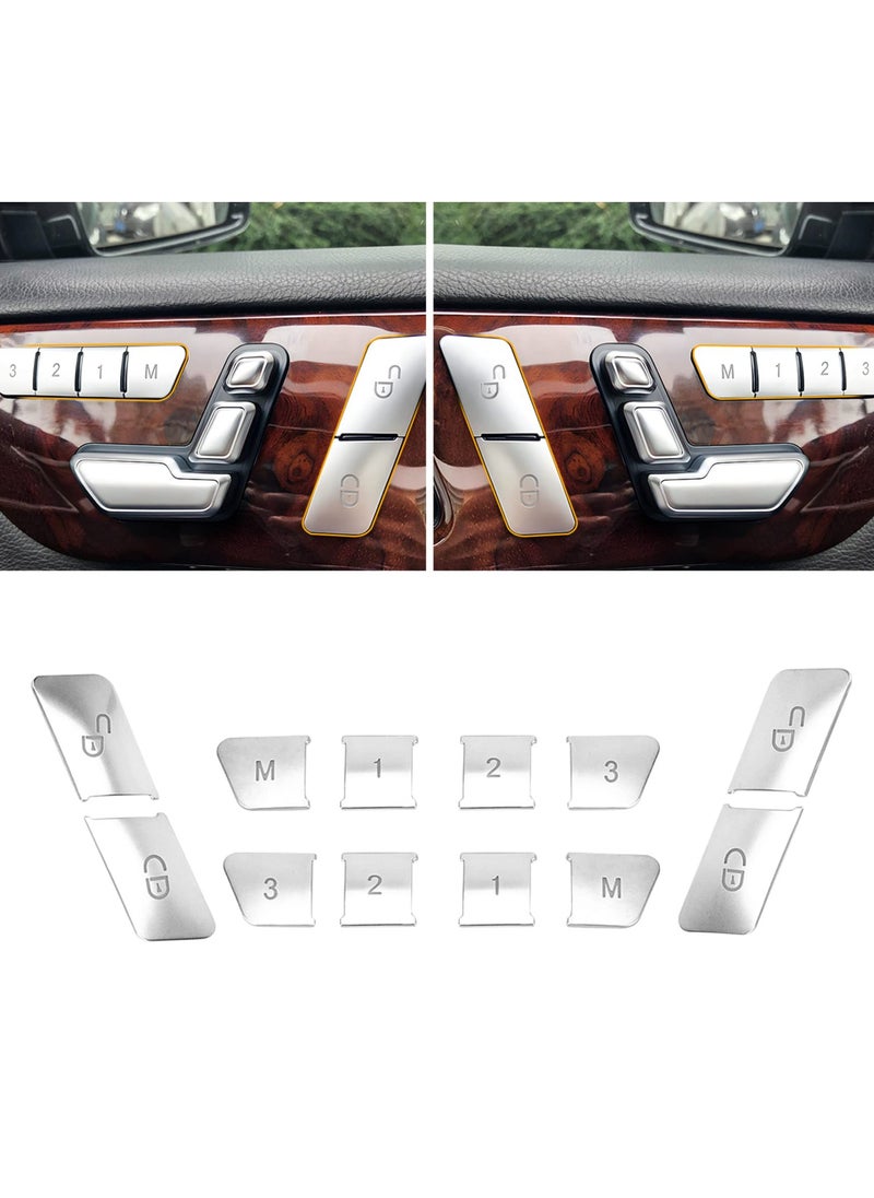 Generic W204 Chrome Lock Unlock Button Stickers for Mercedes Benz Interior Decoration Seat Memory Door Switch Trim Cover for GLK ML GL A B C E C117 GLA CLA CLS W218 X156 GLE GL GLS  - Image 1