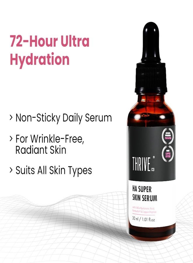 ThriveCo 5kDa Hyaluronic Acid Serum for Face & Neck | Daily Hydrating Serum for Intense Hydration, Radiant, Plumper Skin & Fines Lines & Wrinkle-Reduction | For Men & Women | For All Skin Types | 30ml - Image 2