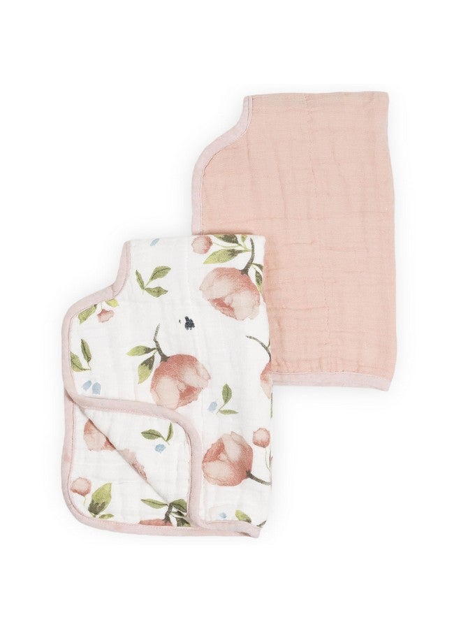 ليتل يونيكورن قطعة قماش تجشؤ من ليتل يونيكورن، مصنوعة من قطن طبيعي عضوي معتمد بنسبة 100%، قطعتان | قماش موسلين ناعم وفائق الامتصاص | مقاس أكبر وتصميم مريح (زهرة مائية + وردة) - Image 1