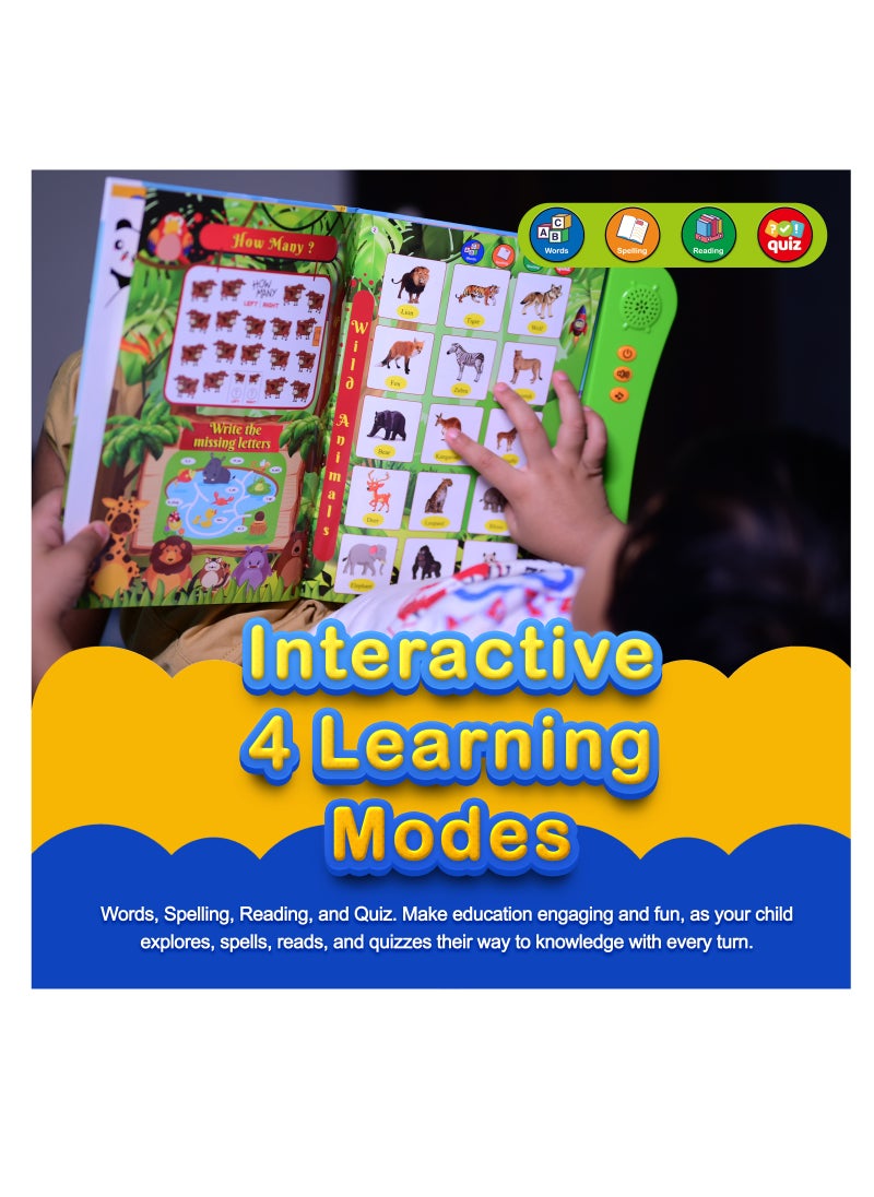 Kiddale Educational Musical Sound Book Toy for Kids 2-4 years| Farm Animals, Wild Animals, Aquatic Animals, Birds, Animal Young Ones with Activities like Drawing, Coloring, Puzzle, Rhymes, Stories, Poems  - Image 3