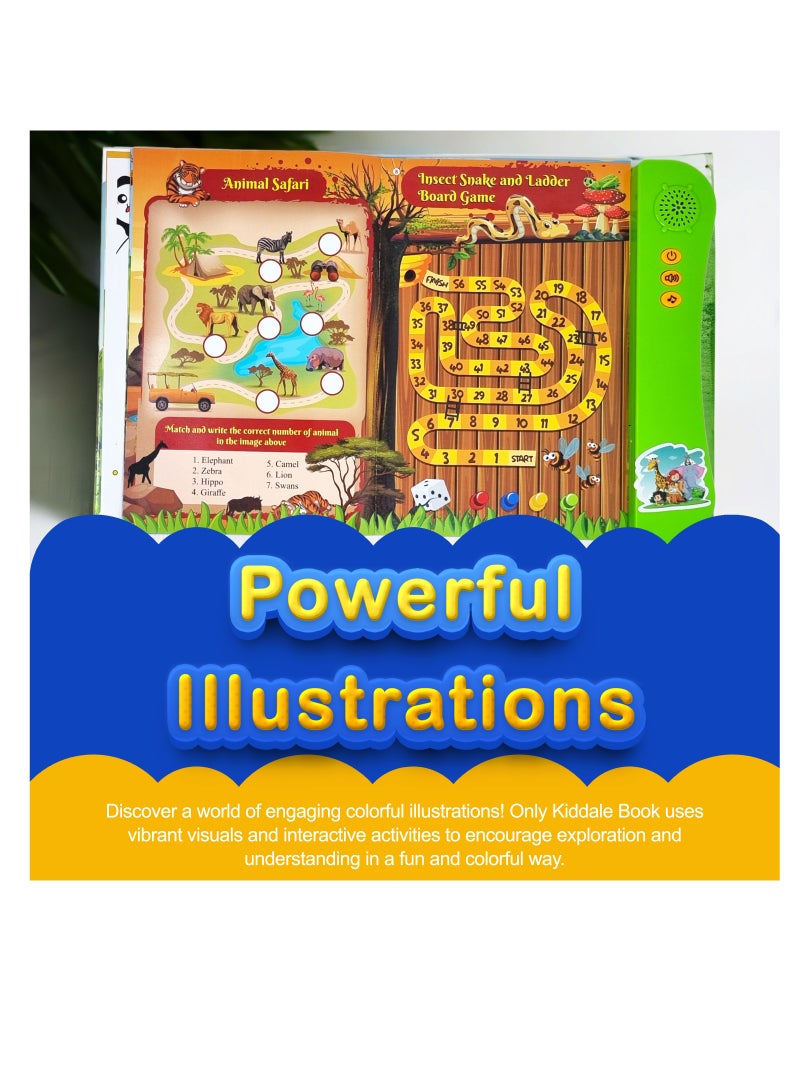 Educational Musical Sound Book Toy for Kids 2-4 years| Farm Animals, Wild Animals, Aquatic Animals, Birds, Animal Young Ones with Activities like Drawing, Coloring, Puzzle, Rhymes, Stories, Poems