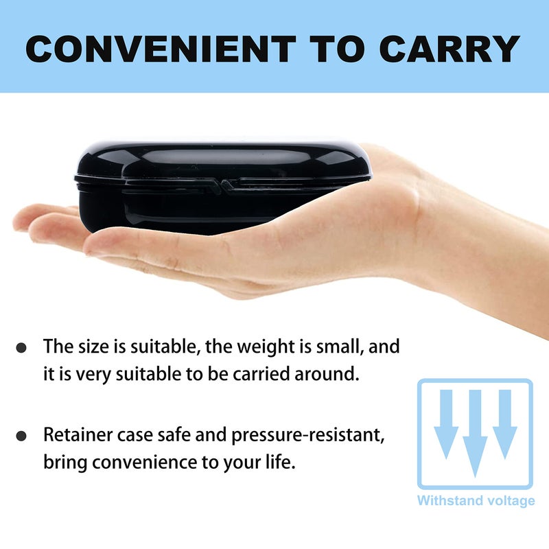 Hoewina Retainer Case with Vent Holes, 6 Pcs Denture Case, Tight Snap Lock Orthodontic Mouth Guard Caseï¼Œ Black, White, Yellow, Light Purple, Pink and Blue, Easy to Use - Image 5