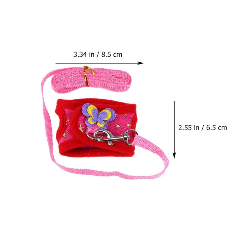 Small Pet Harness and Leash Set Adjustable Purple Heart Gold Pattern Soft Chest Strap for Hamsters Chinchilla Small Size Outdoor Walking - Image 3