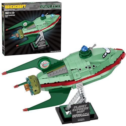 Brickcraft Futurama Planet Express Ship Brick Building Kit 382Piece Set SciFi Collectible Display Model Futuristic Toy Brick Set for Adults Teens and Fans of Animated TV - Image 1