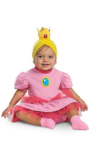 Disguise Infant Princess Peach Costume, Official Super Mario Bros Outfit for Babies, Size (6-12 months) - Image 1