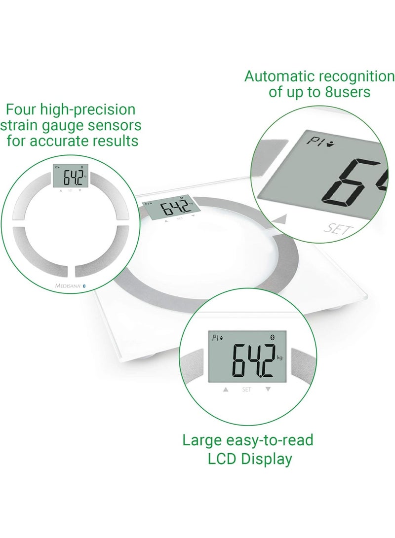 ميديسانا ميزان تحليل الجسم الذكي كونكت BS444 من ميديسانا، لون ابيض - Image 3
